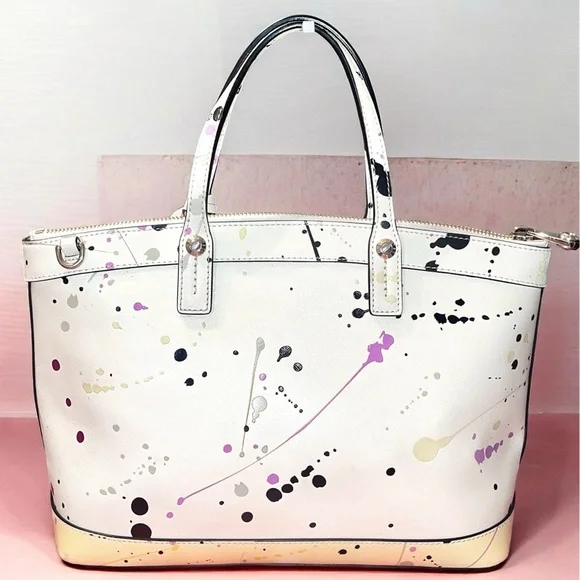 Henri Bendel West 57th Ltd Edition Splatter Paint Satchel Bag - Picture 3 of 14